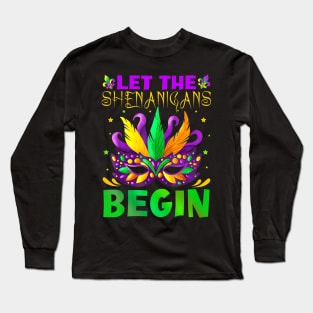 Let The Shenanigans Begin Mardi Gras Kids Men Women Long Sleeve T-Shirt